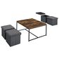 HOMLUX 5-Piece Occasional Table Set in Weathered Oak and Black, , large
