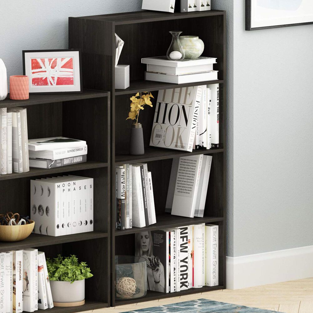 HOMLUX 4-Tier Open Shelf Bookcase in Espresso, , large