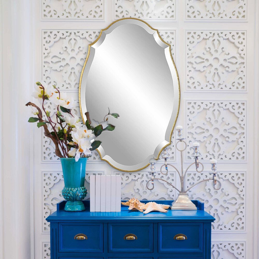 Salt &amp; Light Beveled Wall Mirror in Gold, , large