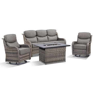 Sunwell Garden 4-Piece Firepit Set in Gray, , large