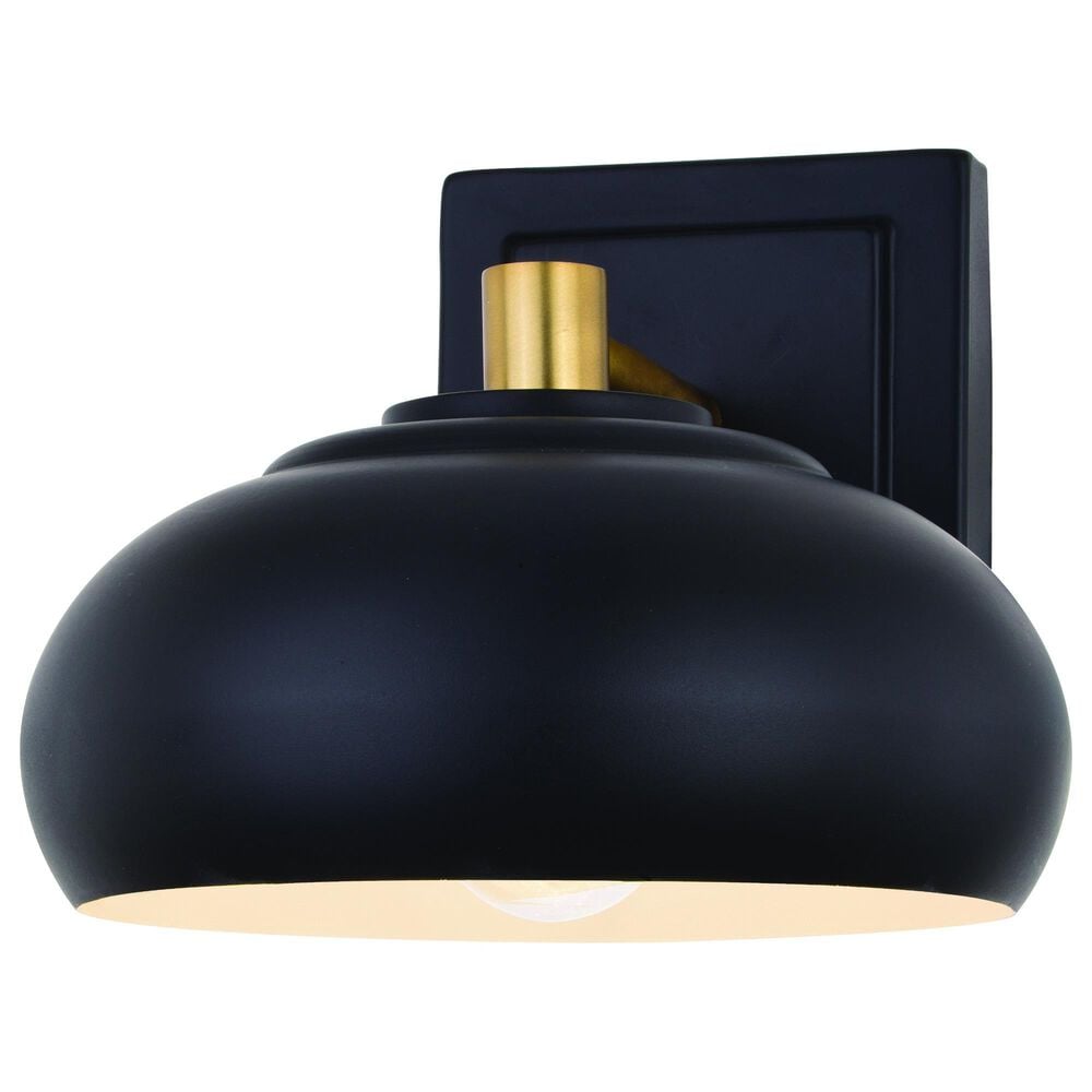 Vaxcel Belmont 1-Light Bathroom Vanity in Matte Black and Satin Brass, , large