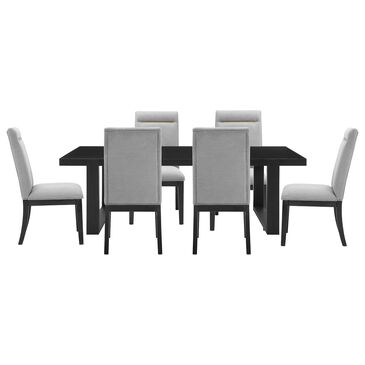 Steve Silver Yves 7-Piece Dining Set in Rubbed Charcoal, , large