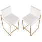 Lumisource Fuji High Back Counter Stool with White Velvet Cushion in Gold (Set of 2), , large