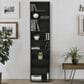 HOMLUX 8-Tier Multimedia Storage Tower with Adjustable Shelves in Espresso, , large