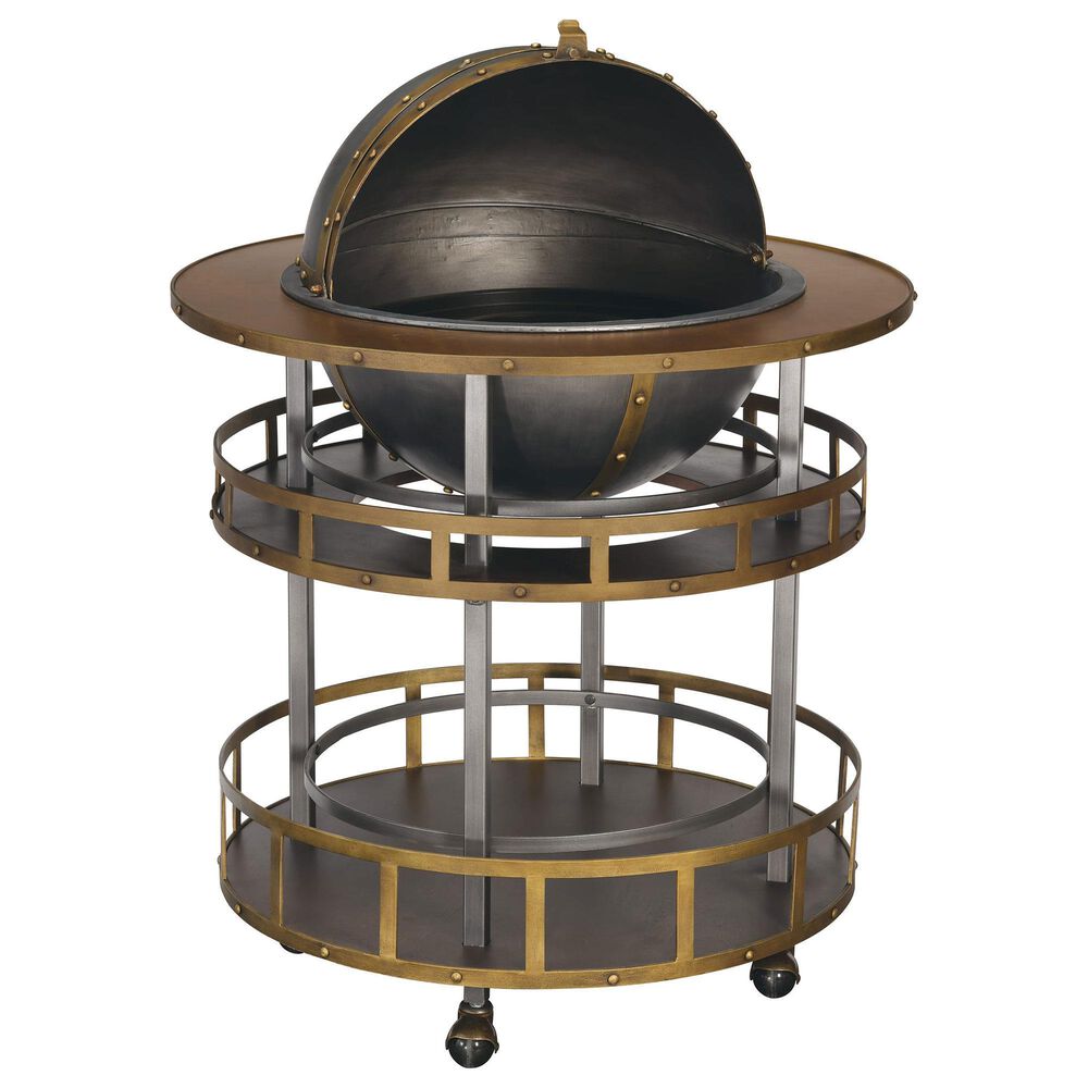 Howard Miller Globe Bar Cart in Antique Brass, , large
