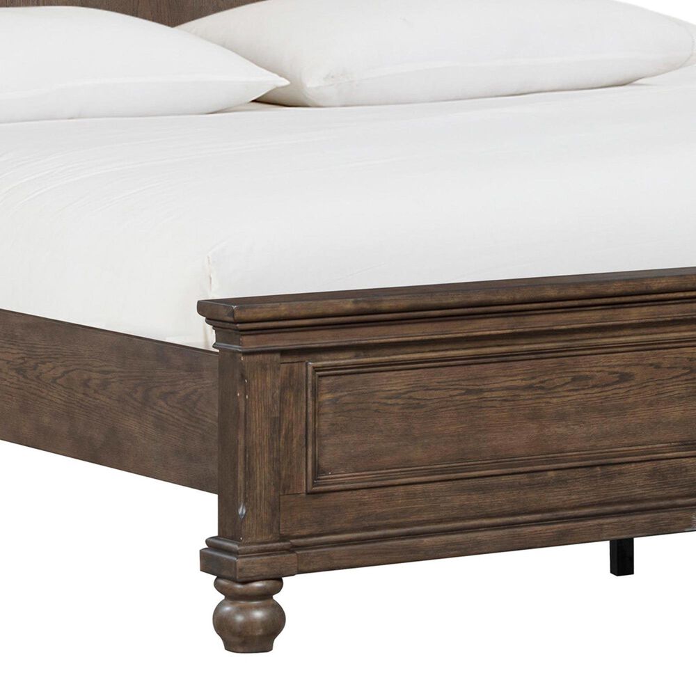 Riva Ridge Oxford Queen Sleigh Bed in Cocoa with USB Ports, , large