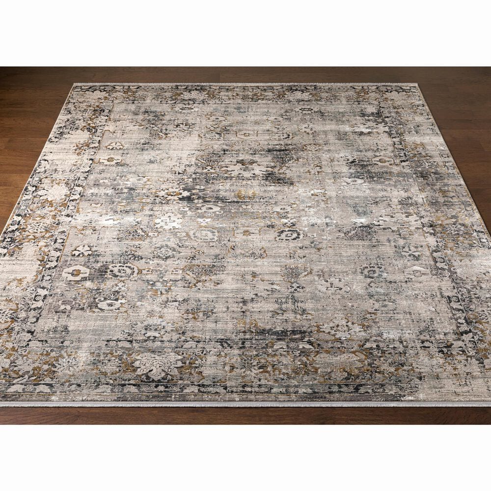 Surya Solar 10&#39; x 14&#39; Black, Gray, Charcoal, Saffron and White Area Rug, , large