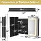 HOMLUX 36" x 30" Bathroom Medicine Cabinet with Mirror in Silver, , large