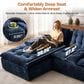 HOMLUX 2-Piece Left Facing Sectional with Chaise in Blue, , large