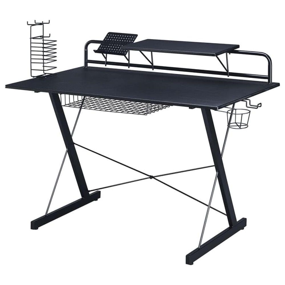 Rta Products Llc Carbon Computer Gaming Desk with Shelving in Black, , large