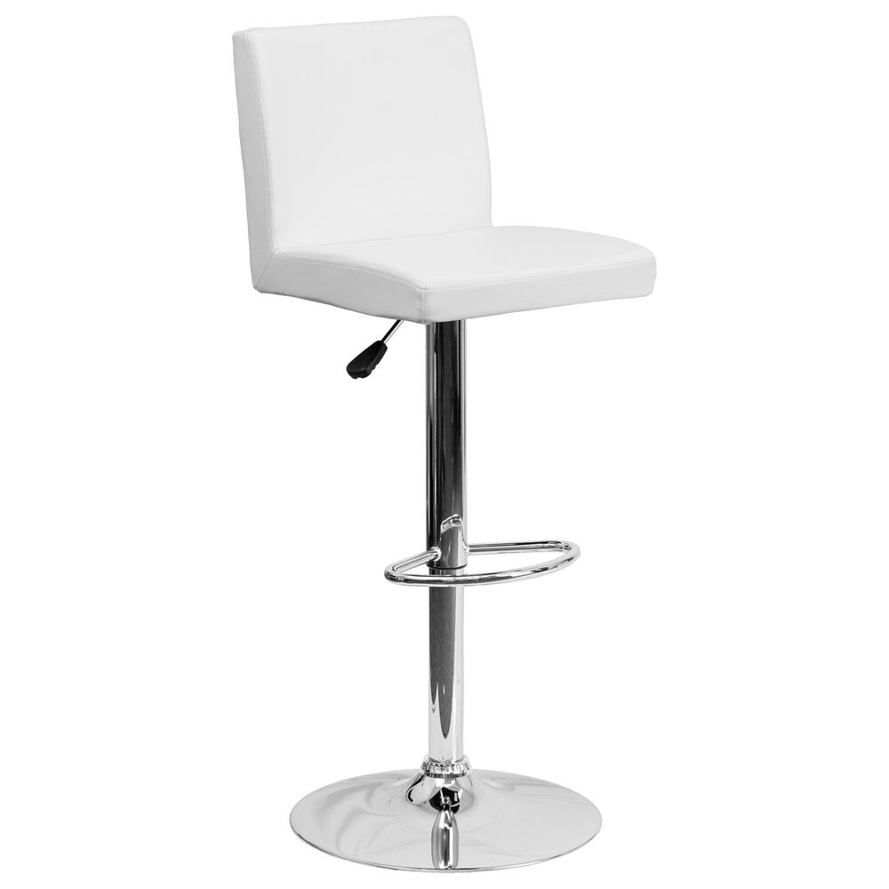 Flash Furniture Adjustable Barstool in White, , large