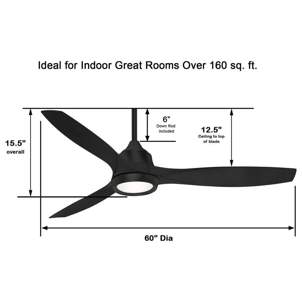 Minka-Aire Skyhawk 60" LED Ceiling Fan in Coal, , large