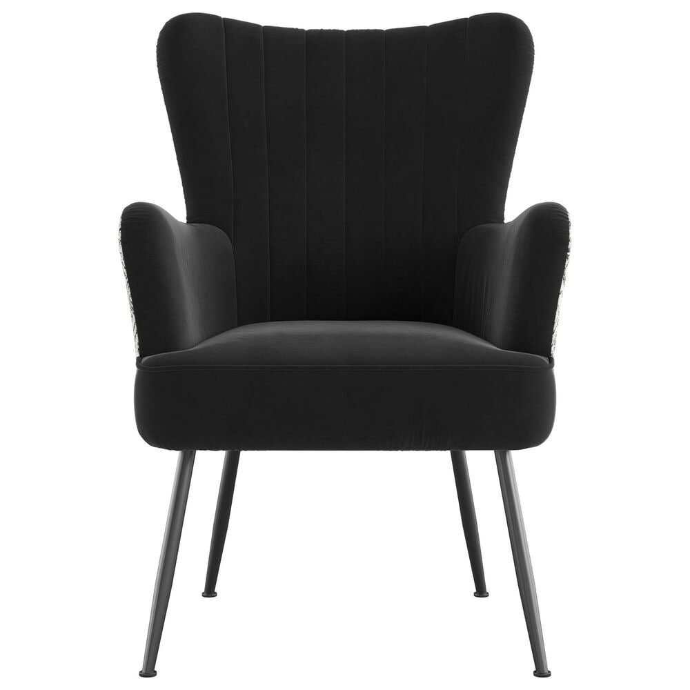 Emerald Home Furnishings Amera Accent Chair in Black and White, , large