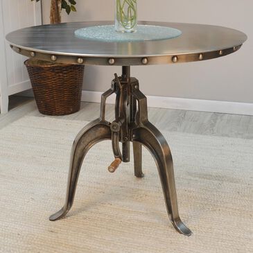 Carolina Chair and Table Mundra Adjustable Crank Table in Antique Nickle, , large