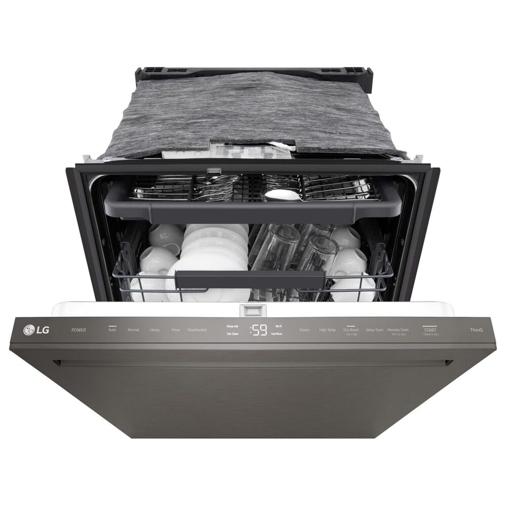 LG 24" Built-In Pocket Handle Dishwasher with SteamAssist in Black Stainless Steel, , large