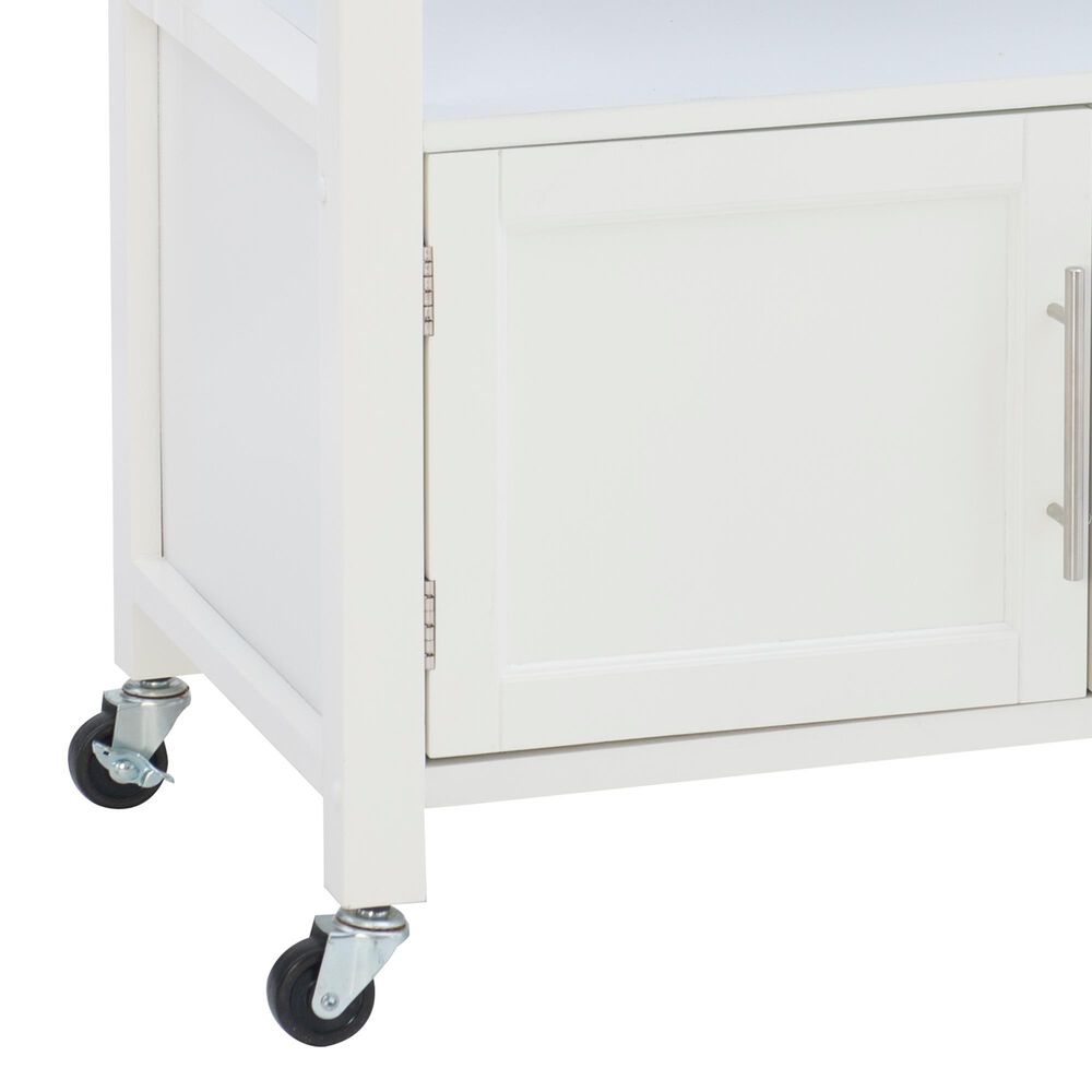 Linon Home Decor Cameron Kitchen Cart in White and Grey, , large