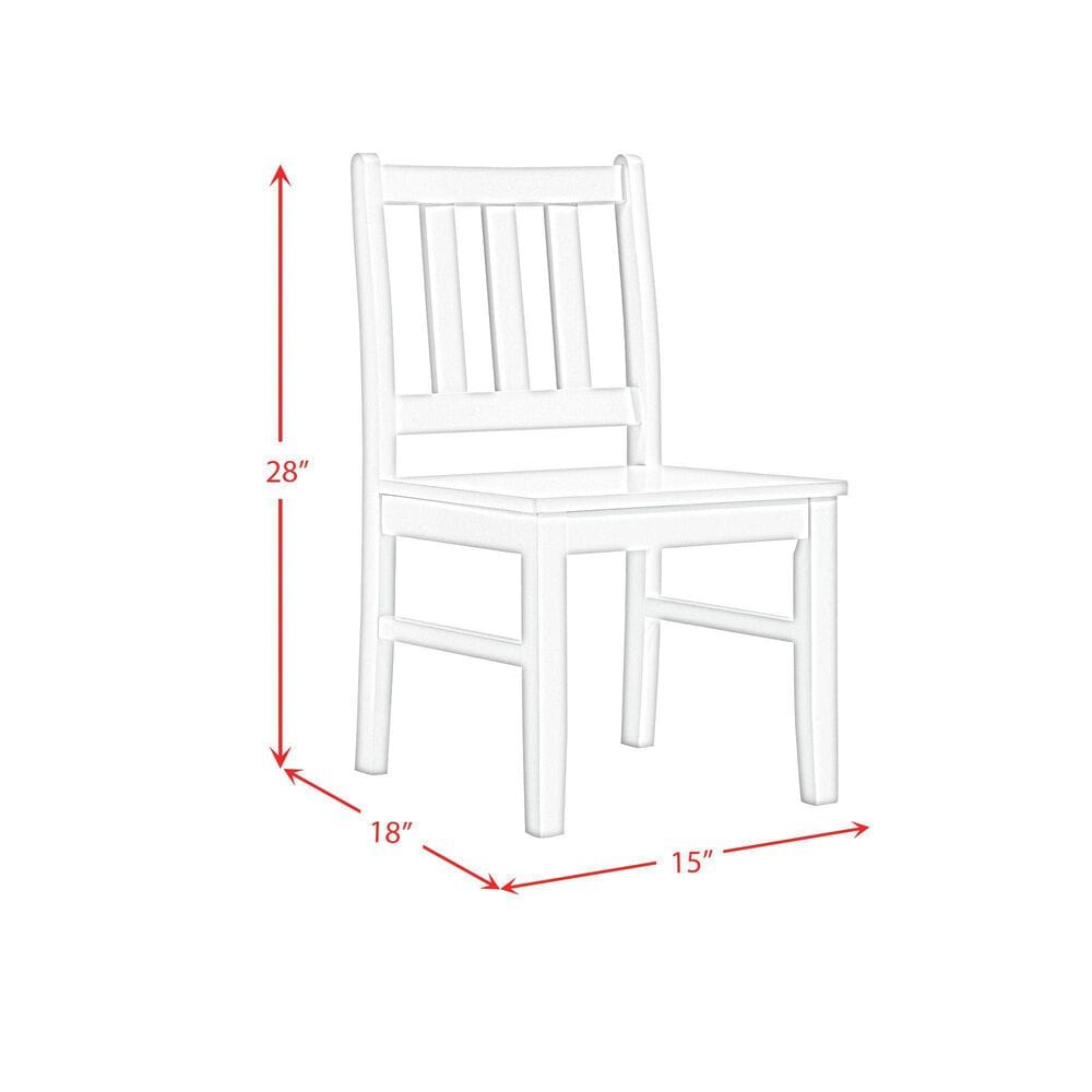 Mayberry Hill Travis 5-Piece Youth Table and Chair Set in White, , large