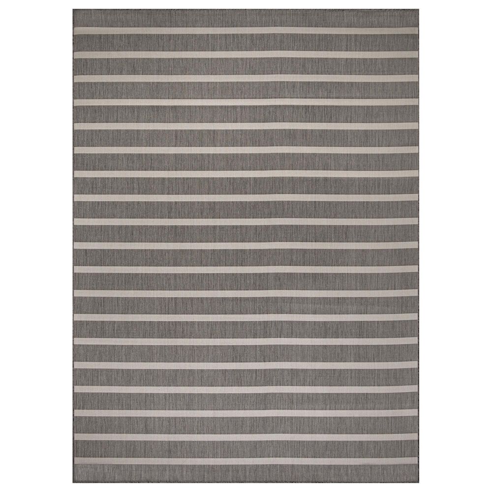 Nourison Positano POS03 Charcoal and Ivory 9&#39; x 12&#39; Indoor/Outdoor Area Rug, , large