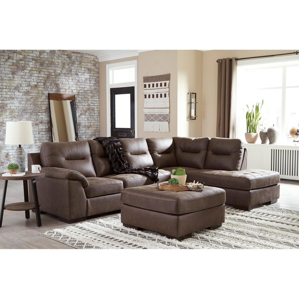 Ashley Maderla Oversized Accent Ottoman in Walnut Brown, , large