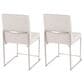 Lumisource Fuji Side Chair with Beige Cushion in Brushed Stainless Steel (Set of 2), , large