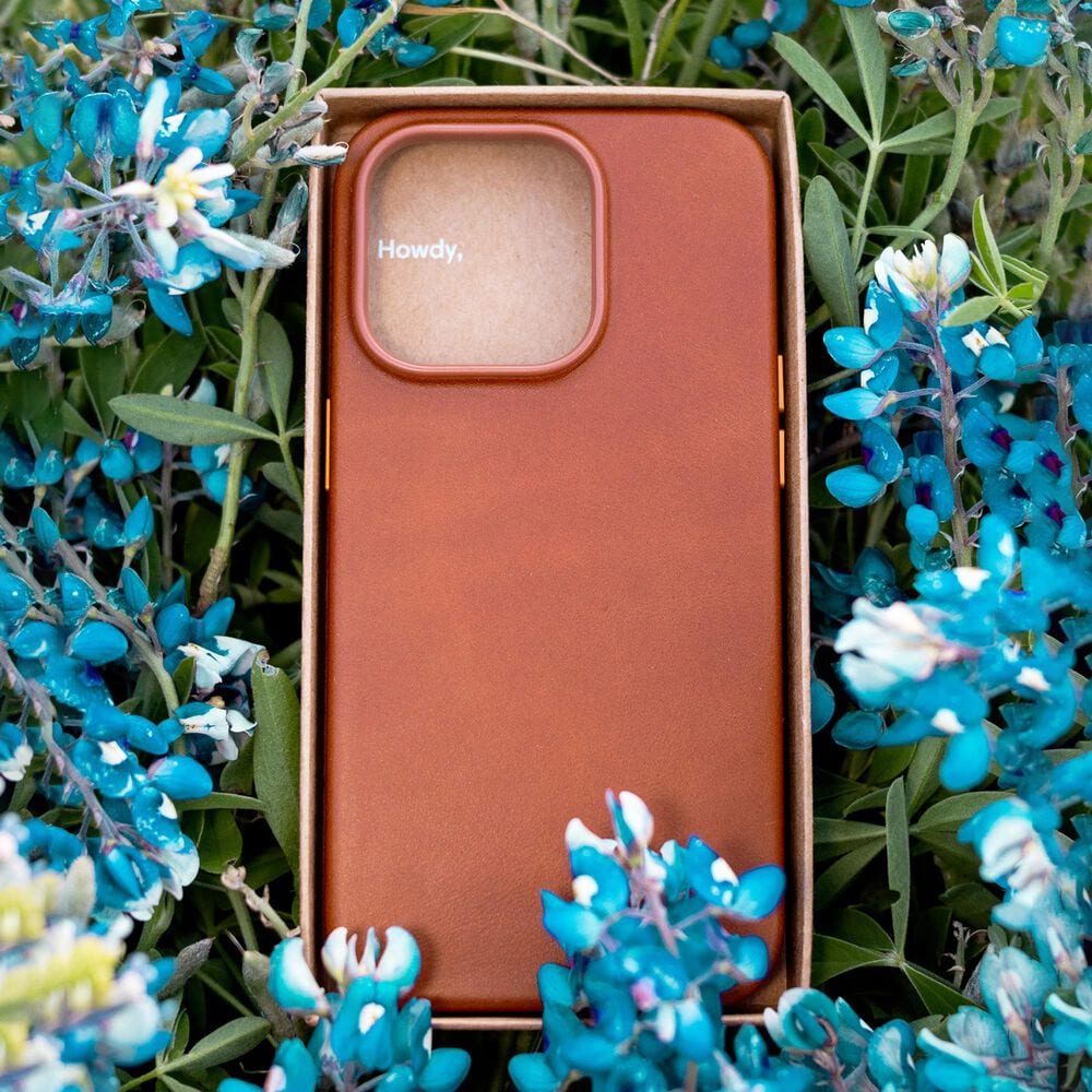 Bluebonnet Cases Minimalist Full-Grain Leather Case with MagSafe for iPhone 16 Pro in Saddle Tan, , large