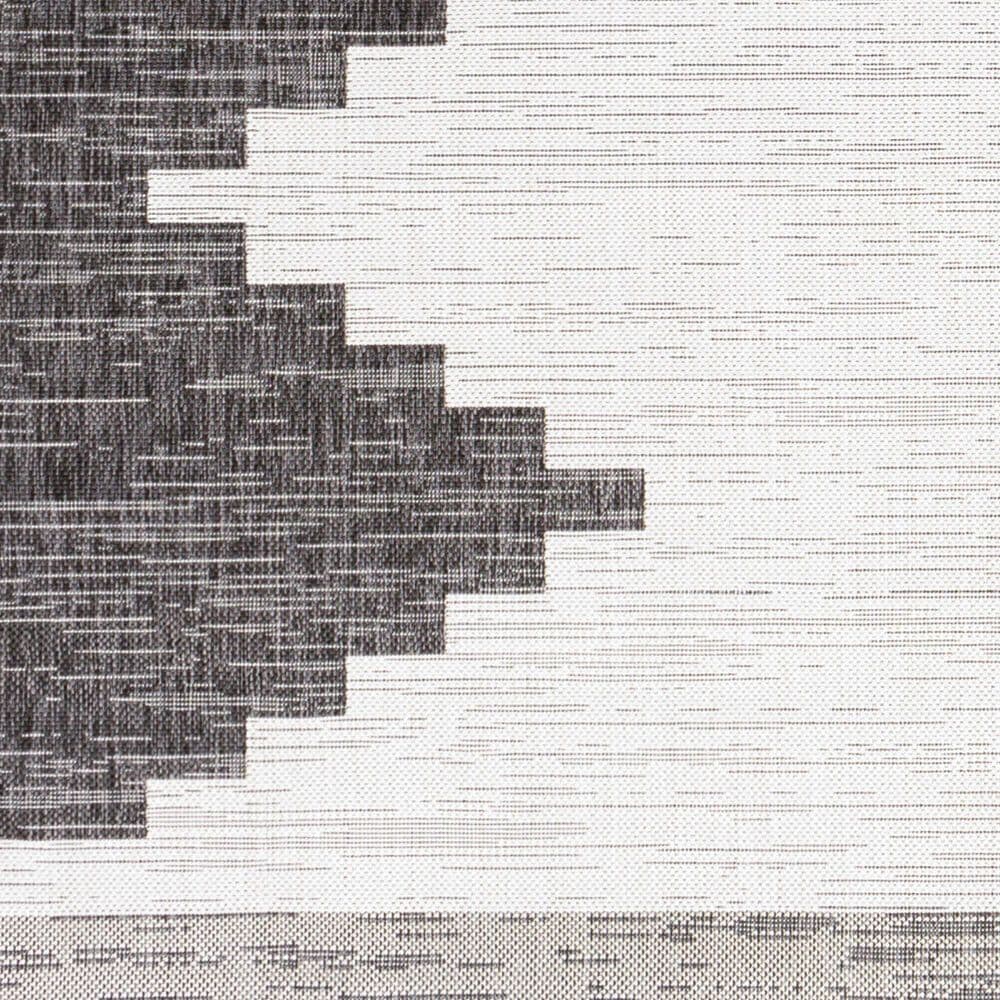 Surya Eagean EAG-2356 Black, Off-White and Charcoal 5&#39;3&quot; Round Indoor/Outdoor Area Rug, , large
