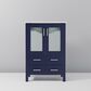 Lexora Home Volez 24" Single Bathroom Vanity in Navy Blue with 2 cm White Ceramic Top and Rectangular Sink, , large