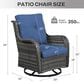 Sunwell Garden Patio Swivel Rocker Chair with Gray Rattan in Navy (Set of 2), , large