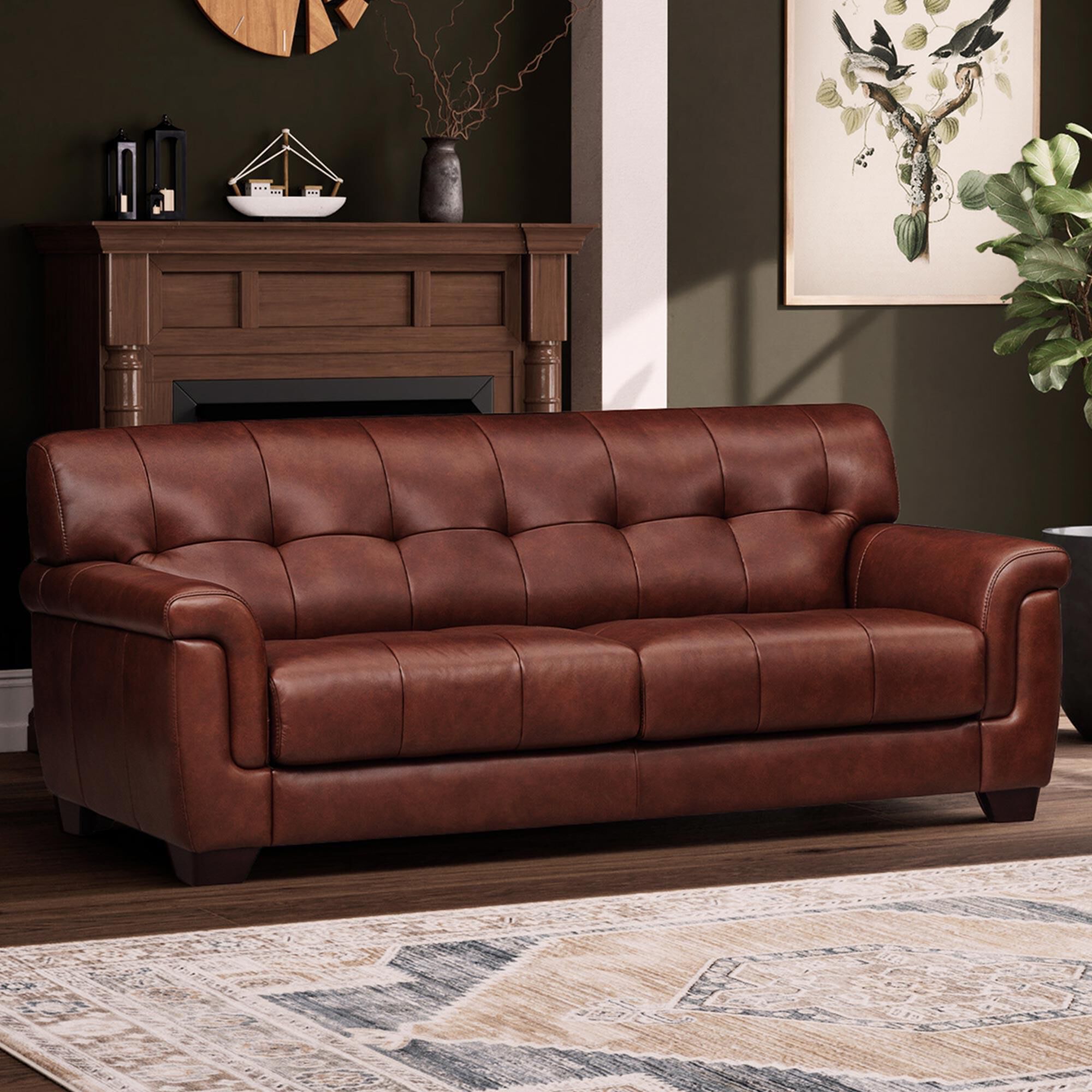 Hydeline Marylyn Stationary Sofa in Berlin Brandy