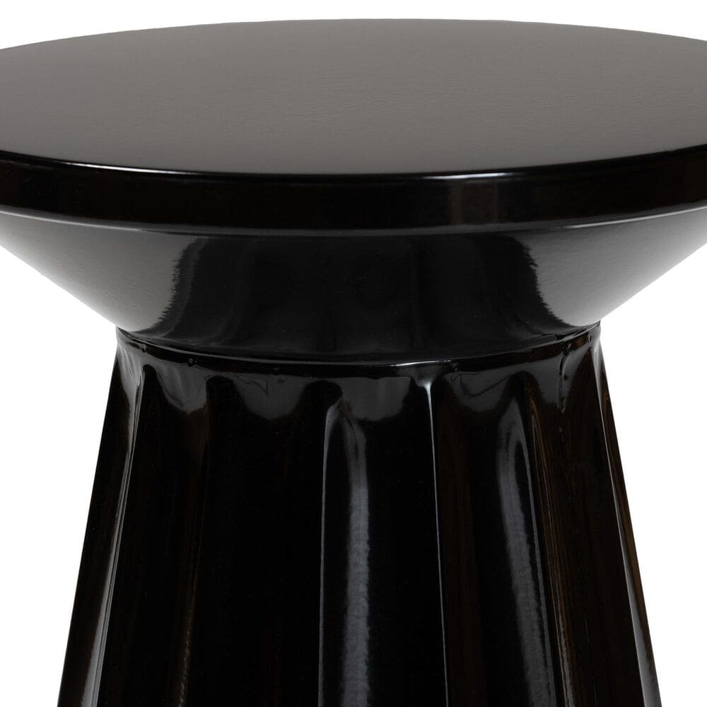 Baxton Studio Ulmer Patio Side Table in Black, , large
