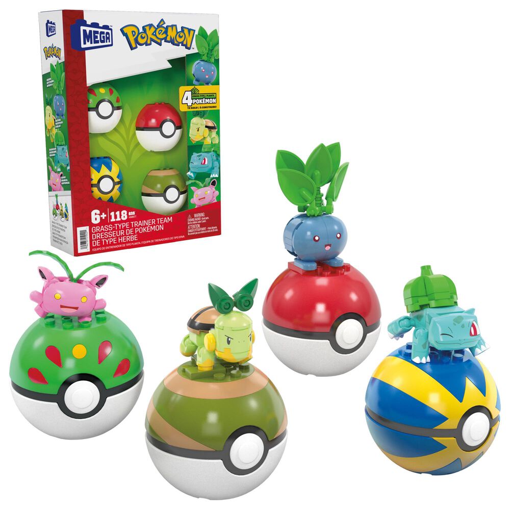 Mattel Pokemon Grass-Type Trainer Team Building Set in Multicolor, , large