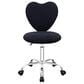 Impressions Vanity Heart Boucle Swivel Vanity Chair with Black Cushion in Matte Silver, , large