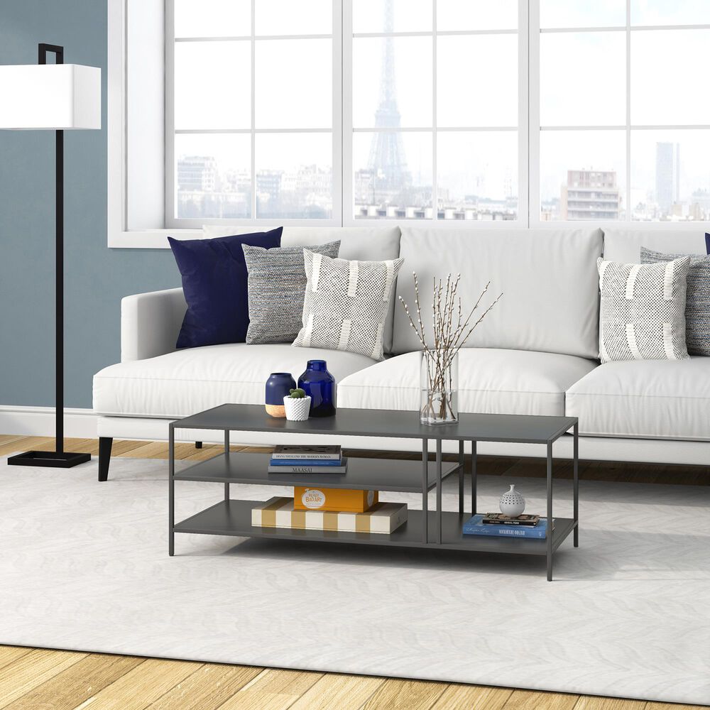 Hudson and Canal Ernest Coffee Table in Gunmetal Gray | NFM