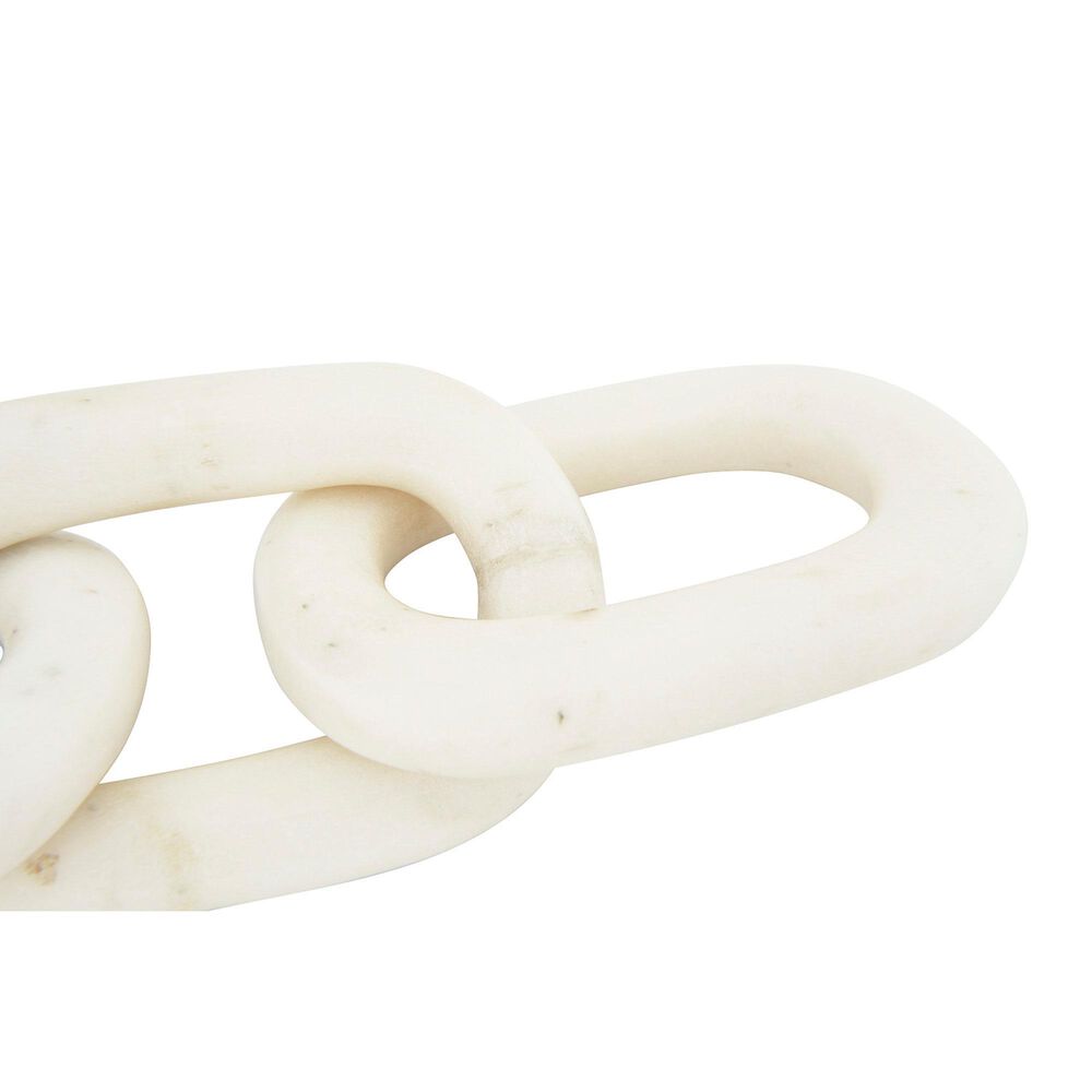 Creative Coop 13" Decorative Marble Chain Link Figurine in White, , large