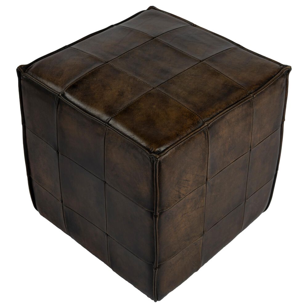 Butler Leon Ottoman in Dark Brown, , large