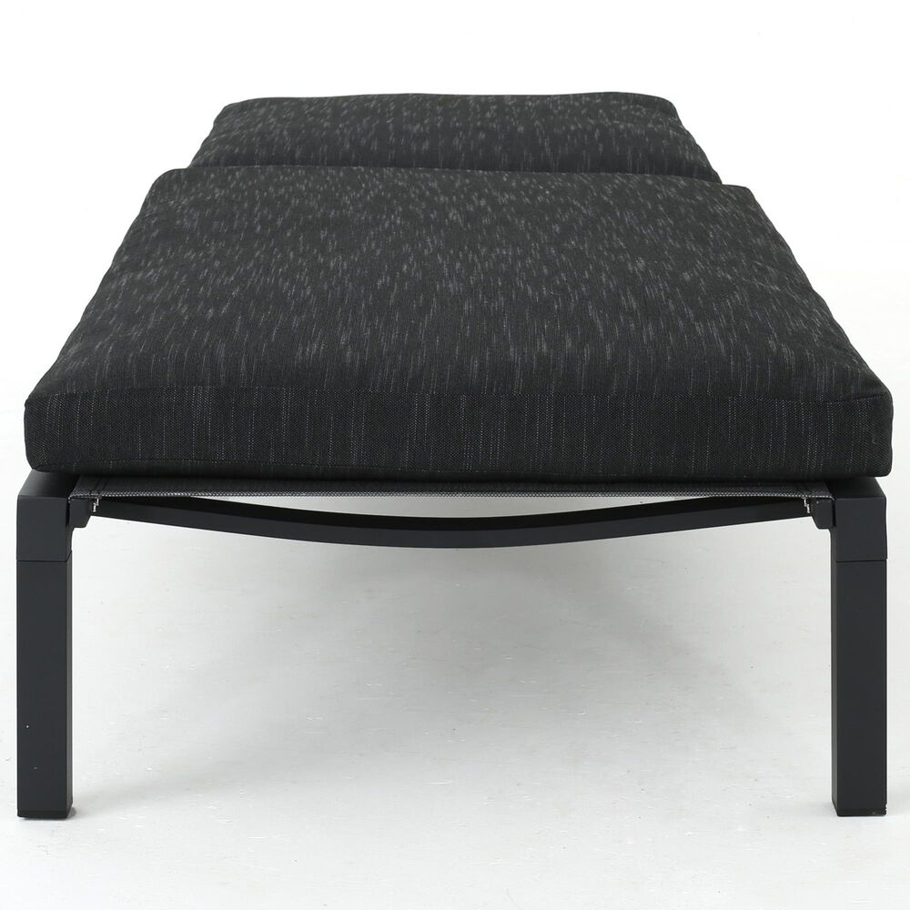Hearth and Haven Navan Outdoor Foldable and Stackable Chaise Lounge in Dark Grey, , large