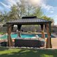 HOMLUX 10" x 12" Hardtop gazebo with double roof in Bronze, , large