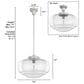 Hunter Saddle Creek 16" 1-Light Pendant with Clear Seeded Shade in Brushed Nickel, , large