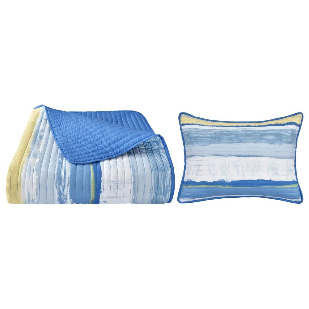 J. Queen Bold Seashore 2-Piece Twin/Twin XL Quilt Set in Blue, White and Yellow, , large