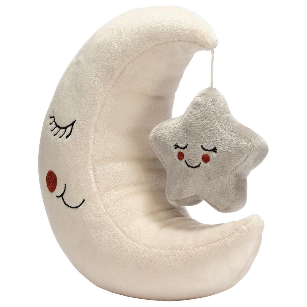 Lambs and Ivy Goodnight Moon Plush Moon and Star Stuffed Toy in Creamy and Light Gray, , large