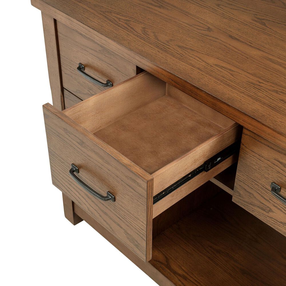 Pacific Landing Mayfair 3-Piece Kitchen Island with Extension Table in Dark Oak, , large