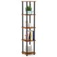 HOMLUX Turn-N-Tube 5-Tier Corner Square Display Bookshelf in Light Cherry and Black, , large
