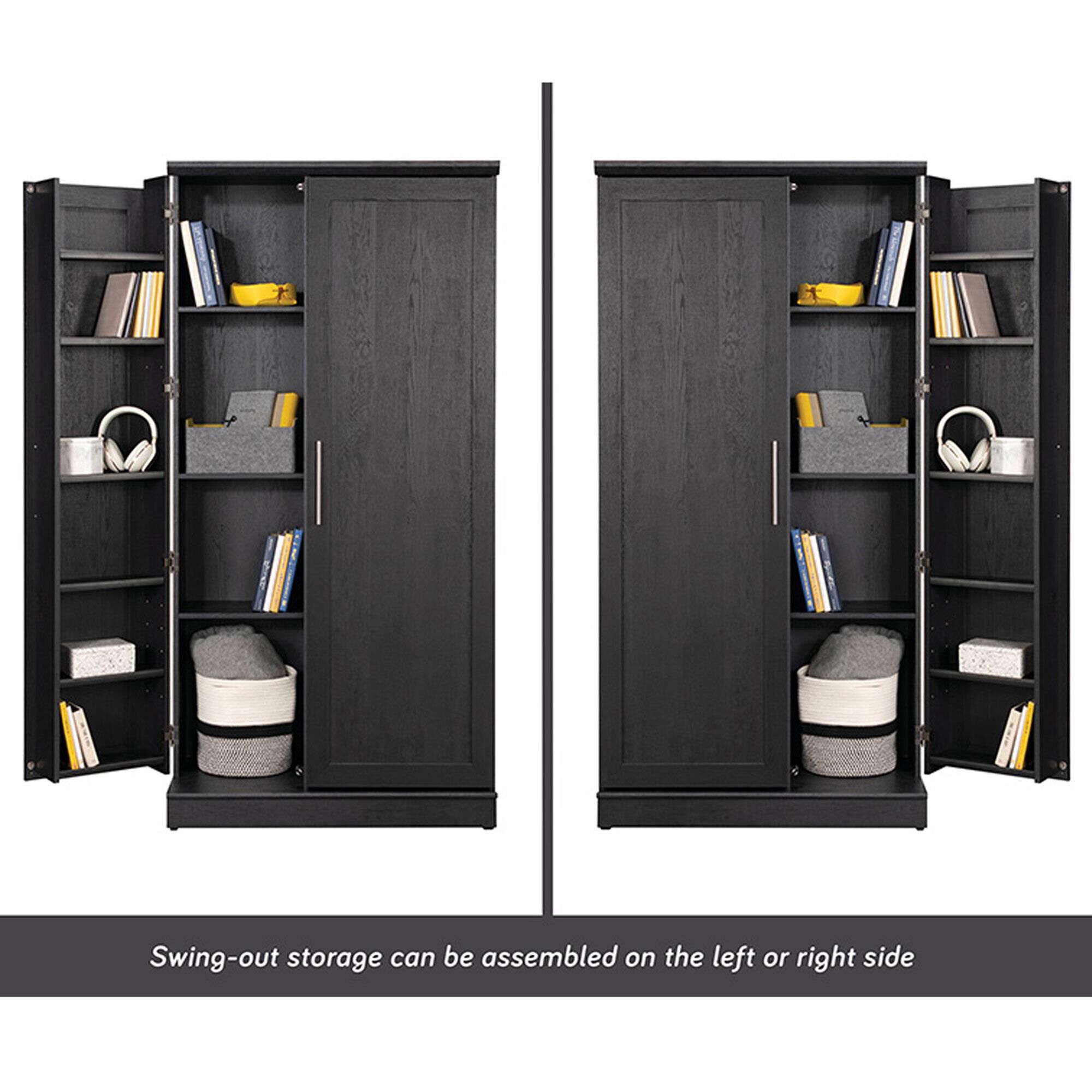Sauder Homeplus 2-Door Storage Cabinet in Raven Oak