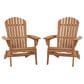 Hearth and Haven Outdoor Folding Adirondack Chair in Light Brown (Set of 2), , large
