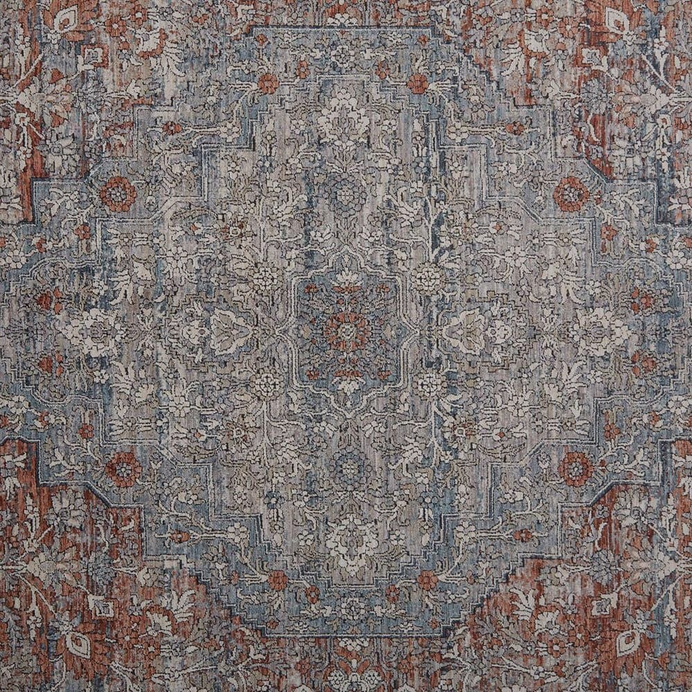 Feizy Marquette 3778F 2&#39;8&quot; x 12&#39; Rust and Blue Runner, , large