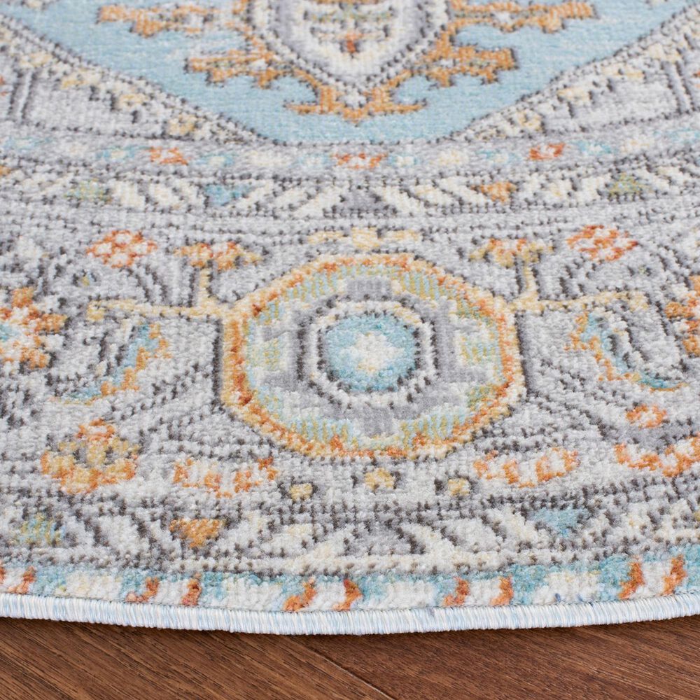 Safavieh Aria 6&#39;7&quot; Round Aqua and Beige Area Rug, , large