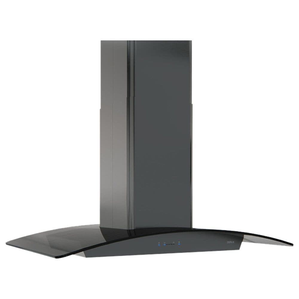 Zephyr Ravenna 36" Island Range Hood in Black Stainless Steel and Smoke Gray Glass, , large