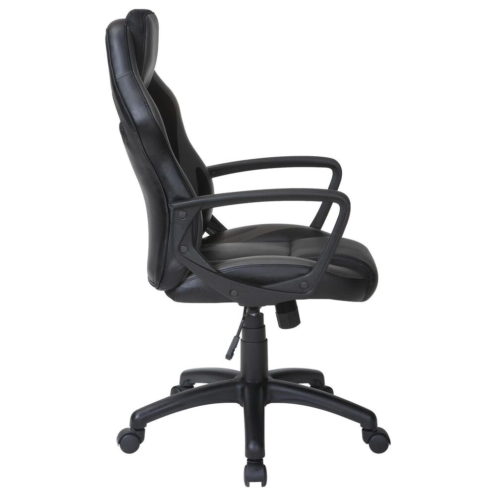 Valor Living Influx Gaming Chair in Black and Grey, , large