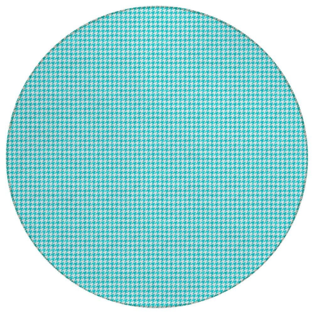 Dalyn Rug Company Hinton 6" Round Aqua Indoor/Outdoor Area Rug, , large