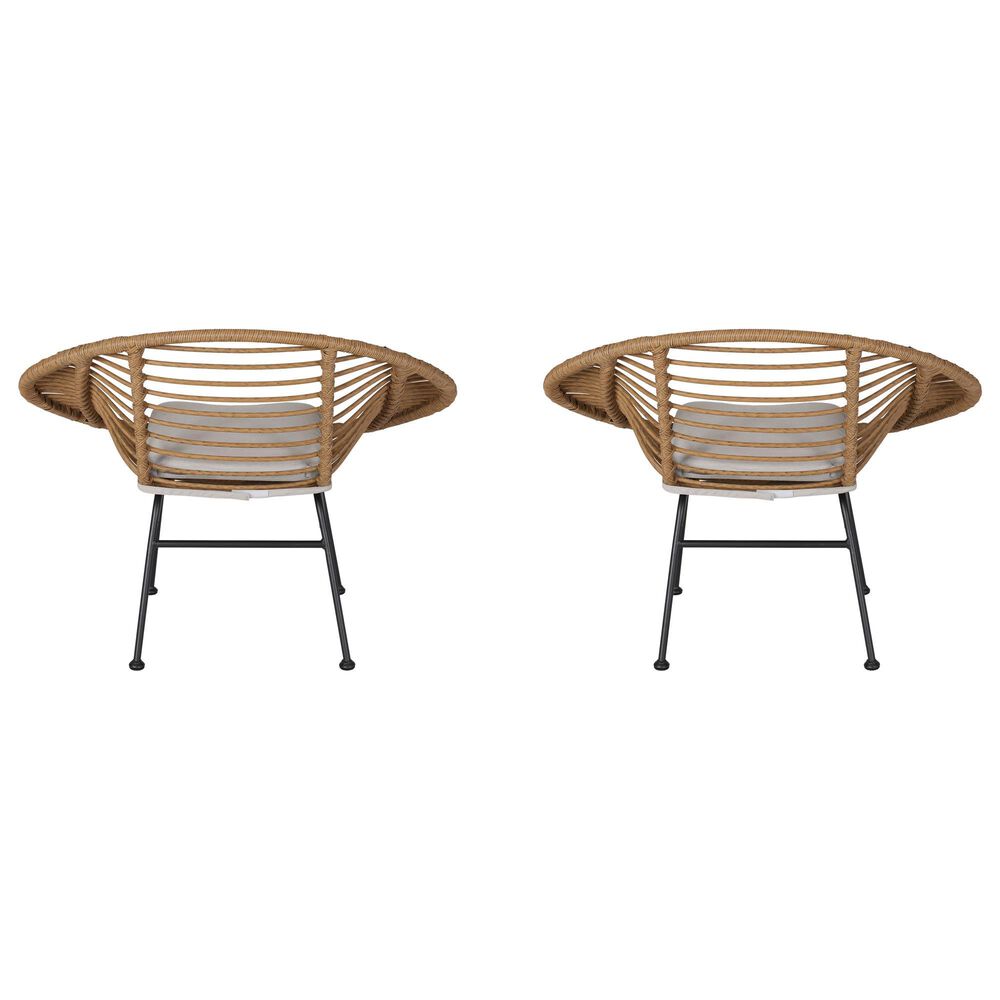 Hearth and Haven Engle Outdoor Armless Chair with Cushions in Beige (Set of 2), , large